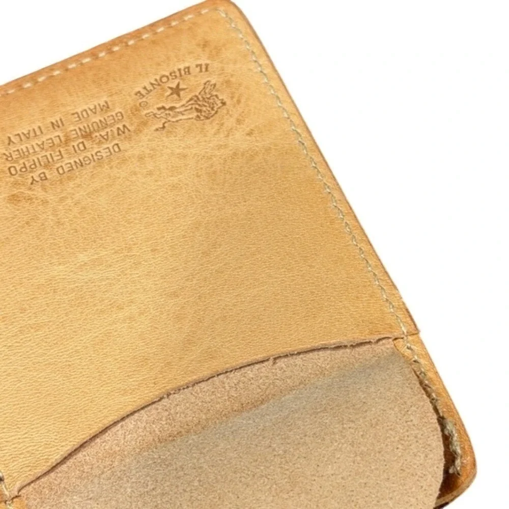 Il Bisonte Tan Leather 4-Hook Key Case Wallet W.A. Di Filippo Made in Italy